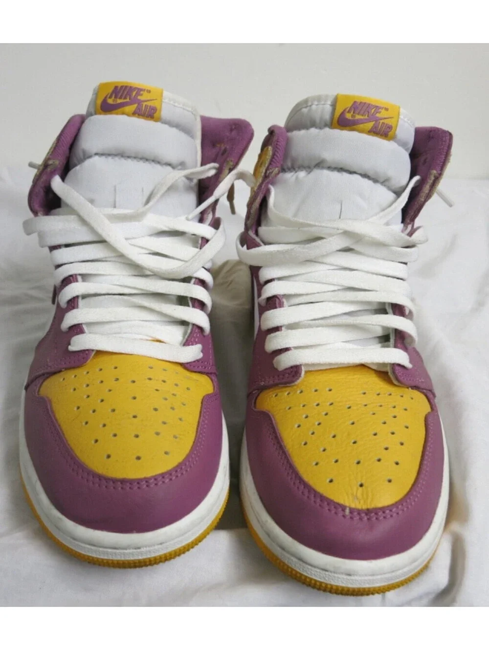 Jordan Air Jordan 1 Retro High OG Brotherhood 555088-706 Yellow Purple sz 9